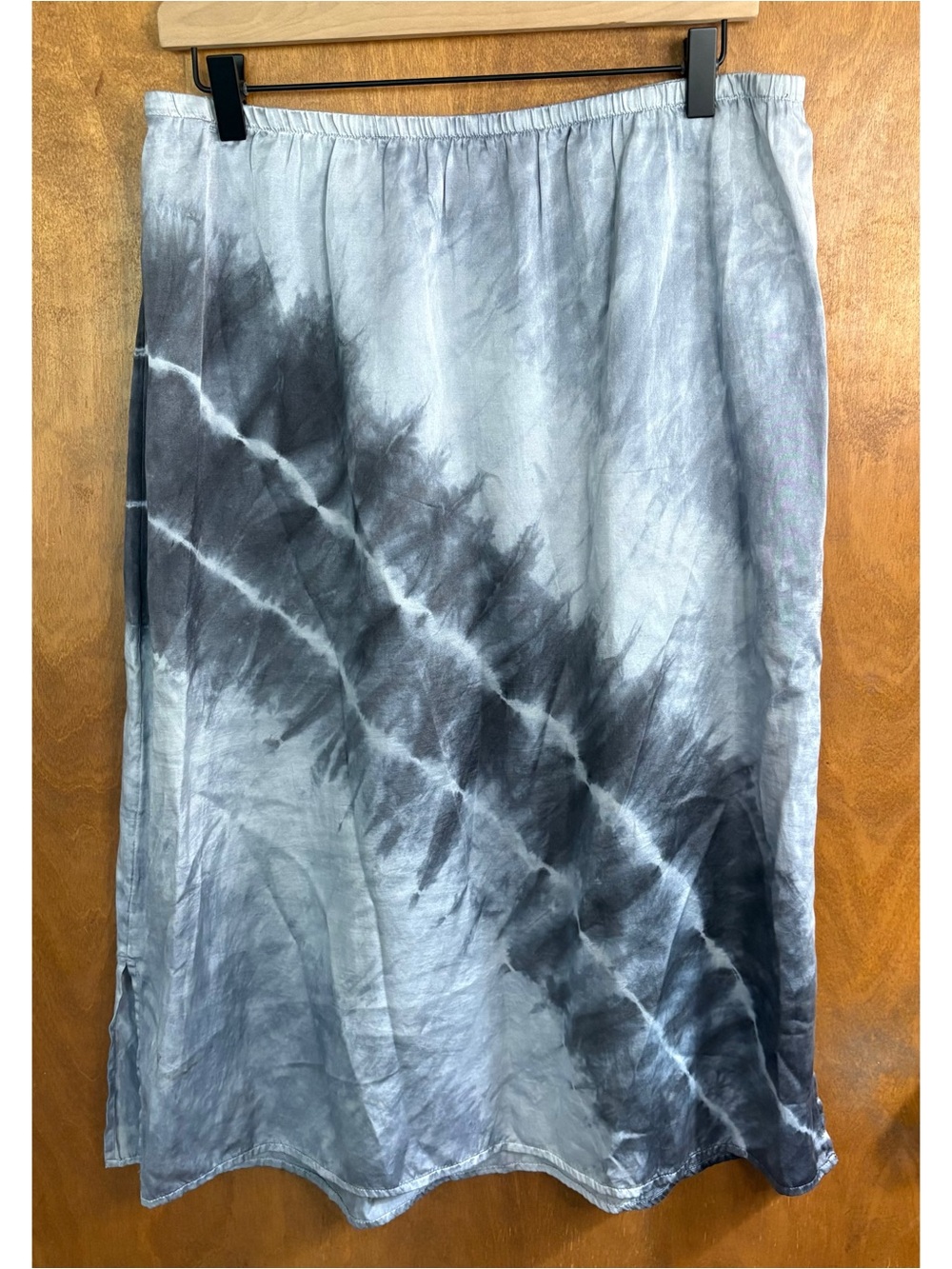 Pure J. Jill Gray Tie Dye Silk Midi Slip Skirt Fairy Grunge Hippie Boho Coquette